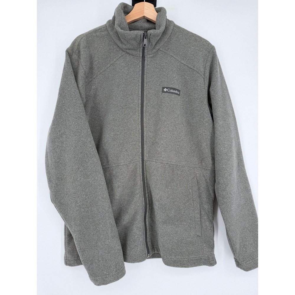 Columbia Men's Gray Full Zip Fleece Jacket Pockets Sz‎ M